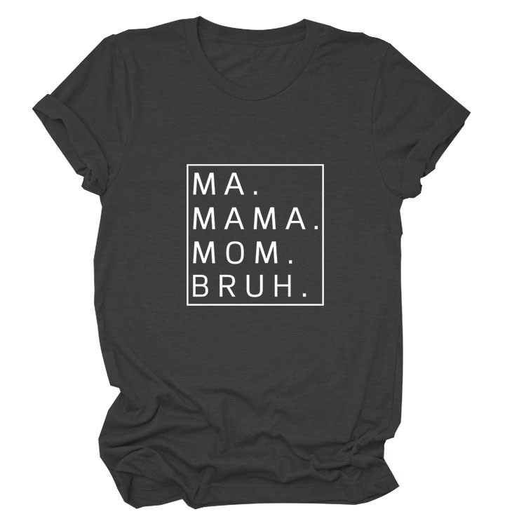 thumbnail image 4 of Camiseta holgada de manga corta con estampado de letras MA Mama Mom Bruh: estampado de letras moderno, cómoda y casual., 4 of 4